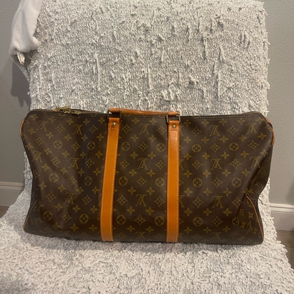 Authentic Louis Vuitton LV BOSTON BAG Keepall 55 Monogram Pre love LV - Picture 13 of 16